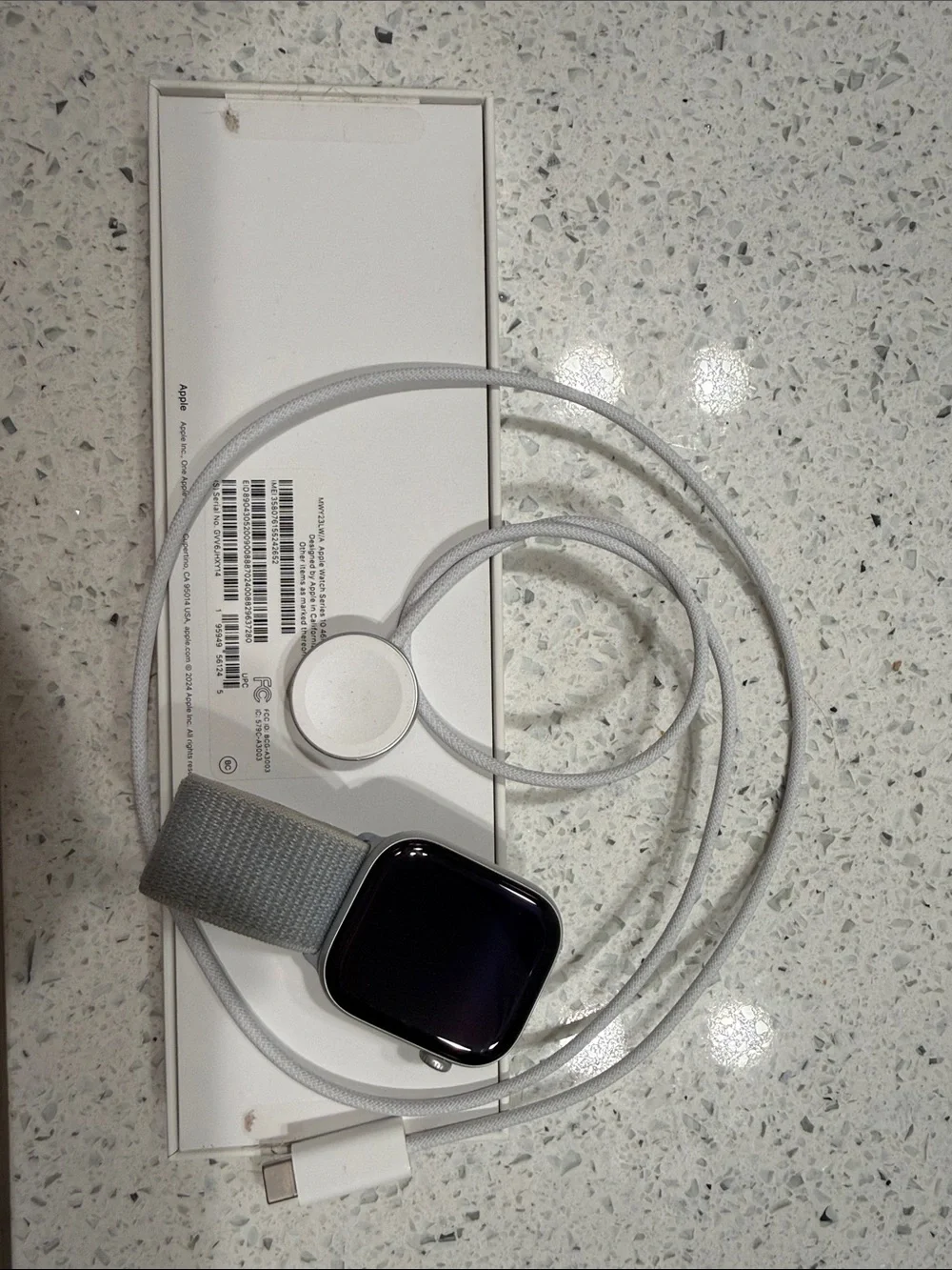 Apple Silver Smartwatch with Light Blue Band